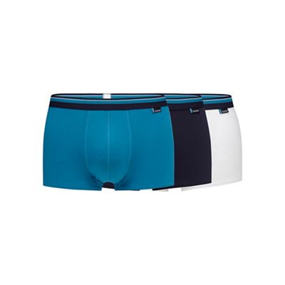 Pack of three turquoise hipster trunks